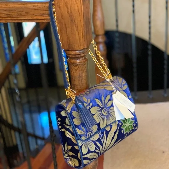 TORY BURCH FLEMING COSMIC FLORAL LG SHOULDER BAG - Picture 5 of 11